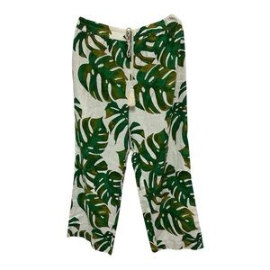Joie Green Leaf Print Wide Leg Pants
